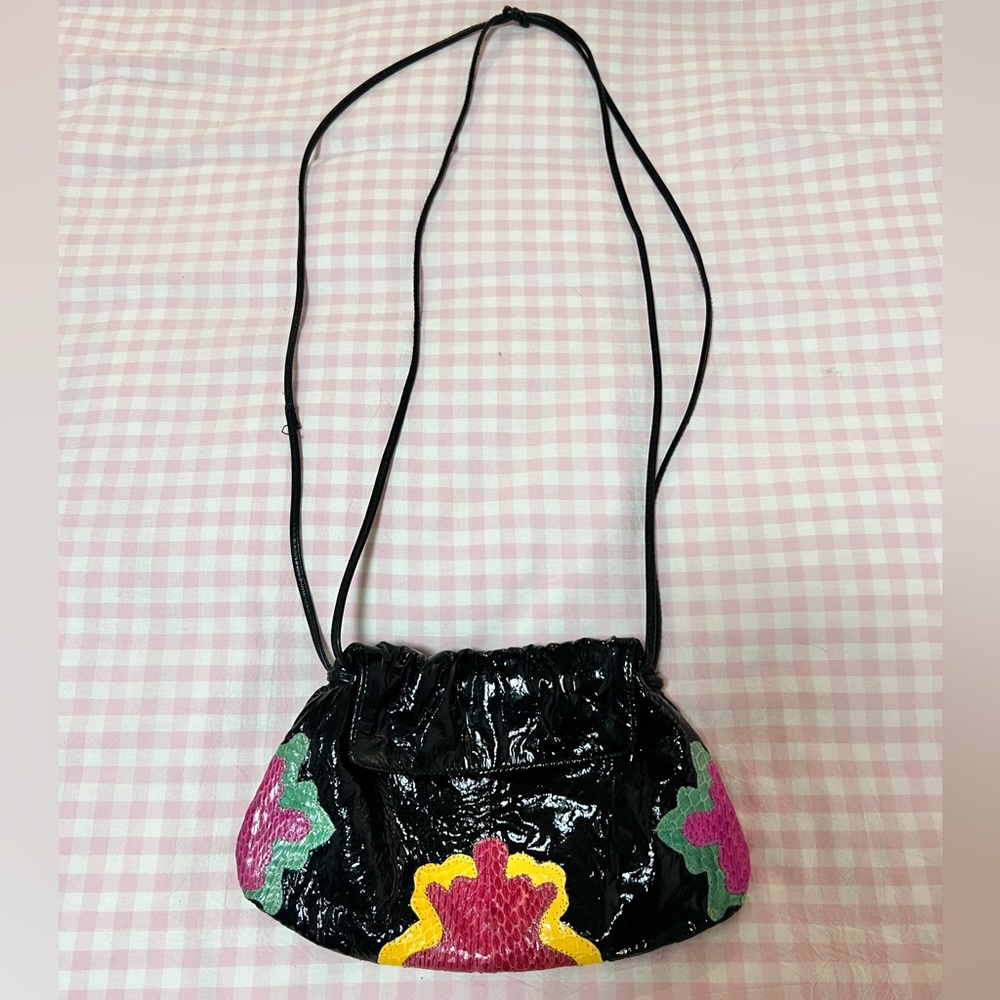 Black long strap purse